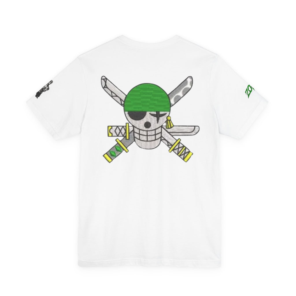 Roronoa Zoro Anime Tee — Pirate Skull & Sword Graphic T‑Shirt